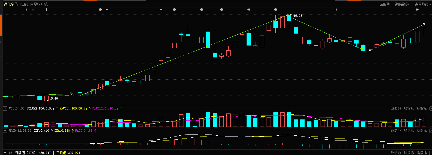 通化金马盘中创历史新高