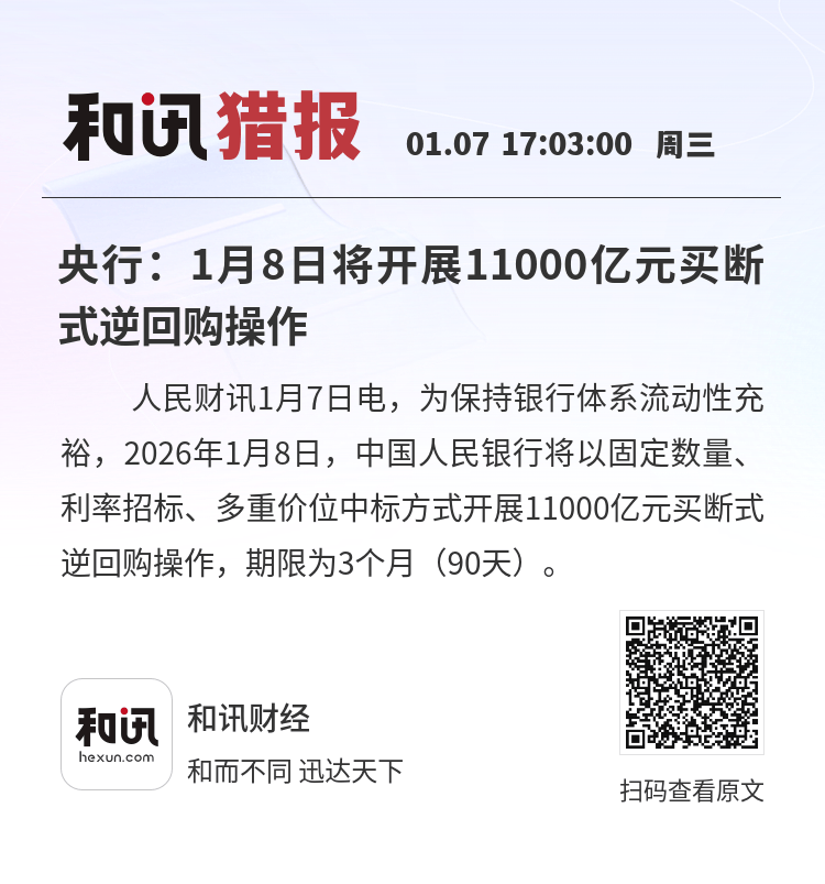 央行今日将开展 9000亿元买断式逆回购操作