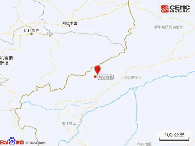 新疆巴音郭楞州尉犁县附近发生5.3级左右地震